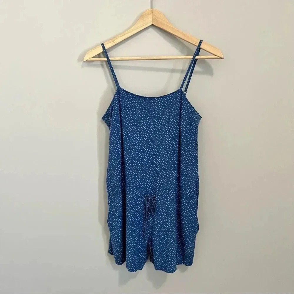 Levi’s Blue Polka Dot  Tie Waist Romper